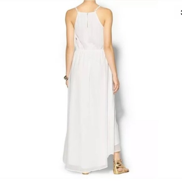 Grecian inspired white maxi with blue embroidery M - Picture 5 of 8